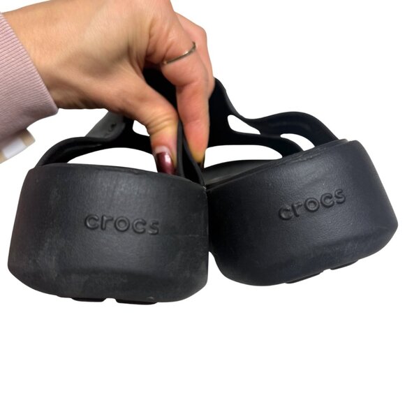Black Crocs Getaway Platform H-Strap Sandals – Women’s Size 8 – fits 7.5 Wide - Picture 6 of 10